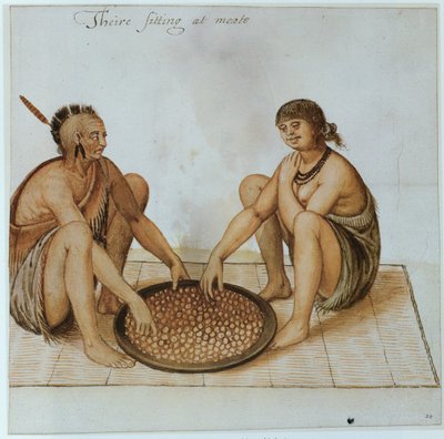 Indian Man and Woman Eating by John White